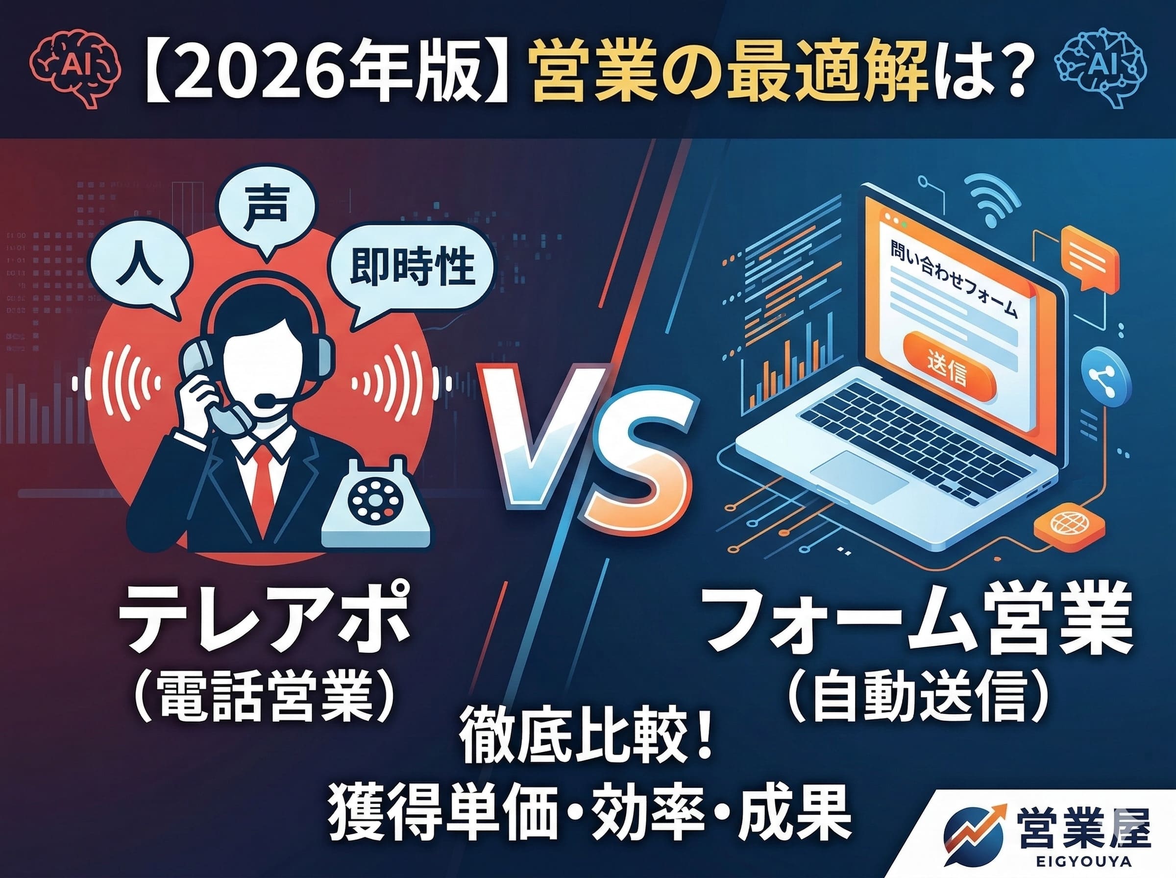 テレアポとフォーム営業を徹底比較