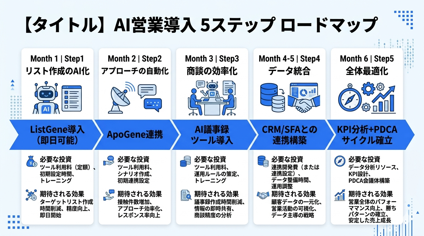 AI営業導入5ステップのロードマップ